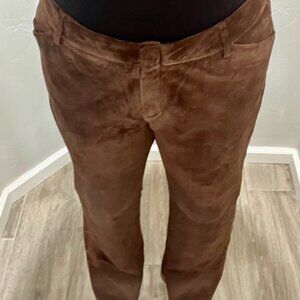Vintage Mid Rise Leather Flare Pants